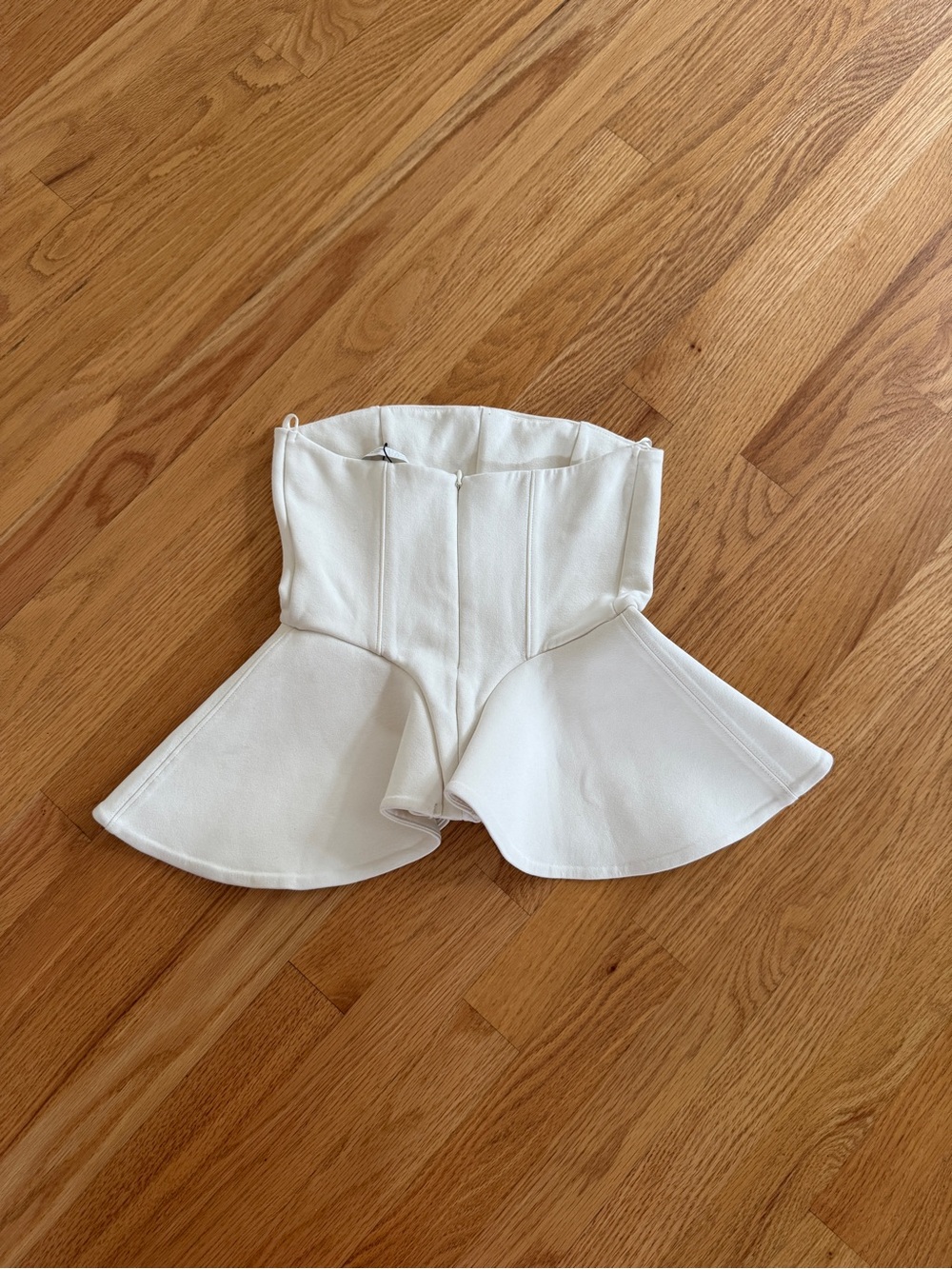 Zara off white corset top bustier top sexy flare at waist - Picture 2 of 2